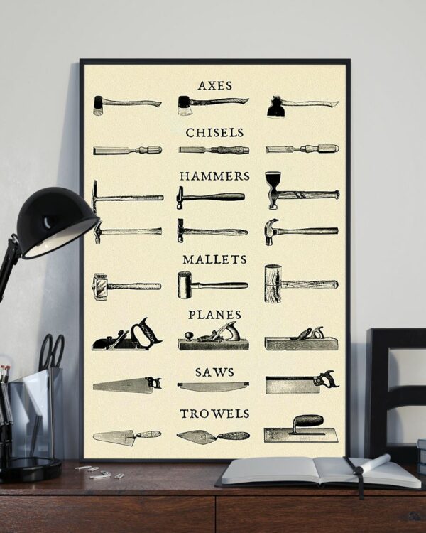 Carpenter Tools Vintage Poster, Canvas