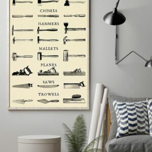 Carpenter Tools Vintage Poster Canvas 4