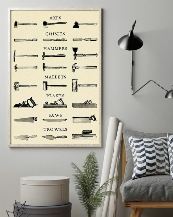 Carpenter Tools Vintage Poster, Canvas