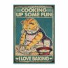 Cat Cooking Up Some Fun I Love Baking Canvas, Poster