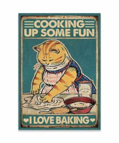 Cat Cooking Up Some Fun I Love Baking Canvas Poster 1