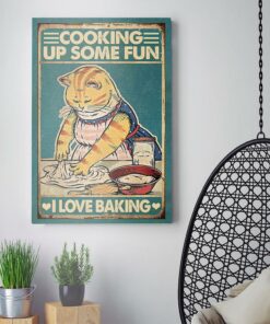 Cat Cooking Up Some Fun I Love Baking Canvas Poster 2