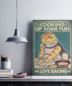 Cat Cooking Up Some Fun I Love Baking Canvas Poster 3