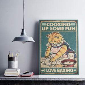 Cat Cooking Up Some Fun I Love Baking Canvas Poster 3