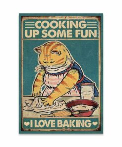 Cat Cooking Up Some Fun I Love Baking Canvas Poster 4