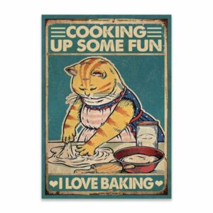 Cat Cooking Up Some Fun I Love Baking Canvas Poster 4