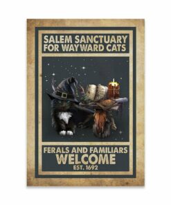Cat Halloween Salem Sanctuary For Wayward Witch Canvas Poster 1