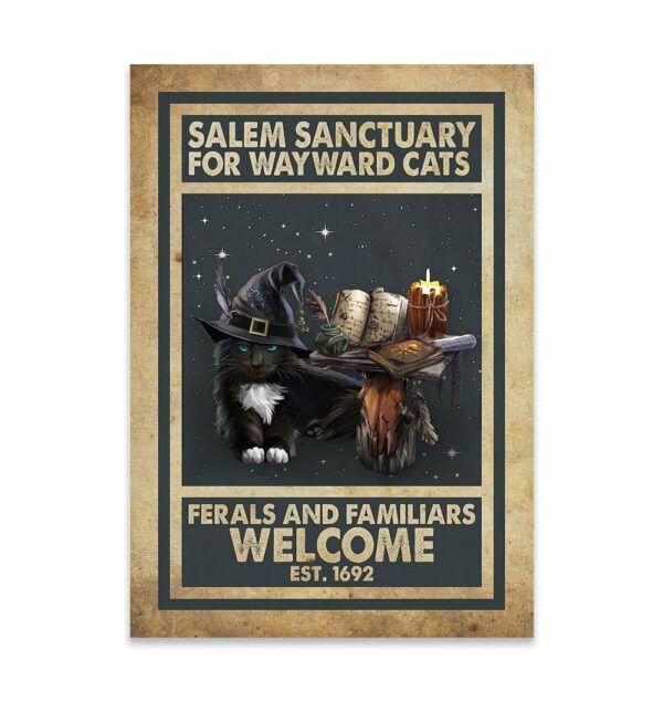 Cat Halloween Salem Sanctuary For Wayward Witch Canvas, Poster