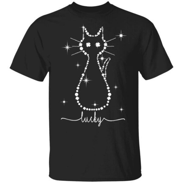 Cat Irish Leaf and Star St. Patrick Day Clover Lucky Cat T-Shirt, Long Sleeve, Tank Top