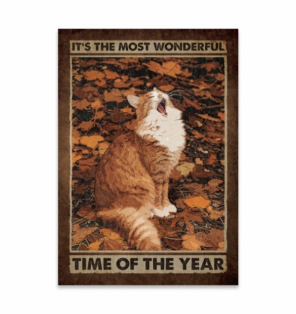 Cat Its The Most Wonderful Time Of The Year Canvas, Poster