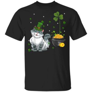 Cat Lover St. Patricks Day Lucky Shamrock T-Shirt, Long Sleeve, Tank Top