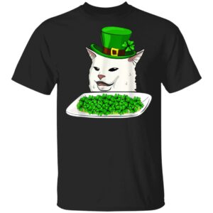 Cat Meme Yelling St Patricks Day Irish Women Cat lovers T-Shirt, Long Sleeve, Tank Top