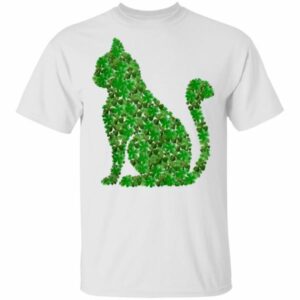 Cat Shamrocks Tee St.Patricks Day Cats Kitty Lover Irish T-Shirt, Long Sleeve