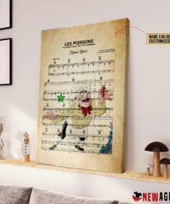 Chef Louis The Litte Mermaid Les Poissons Sheet Music Poster Canvas 1 Chef Louis The Litte Mermaid Les Poissons Sheet Music Poster Canvas 2