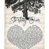 Chris Stapleton Starting Over Lyrics Heart Typography For Lovers Poster Canvas