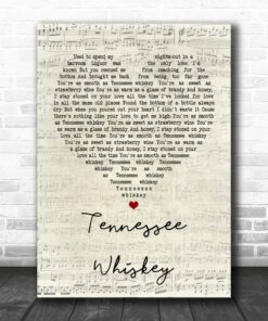 Chris Stapleton Tennessee Whiskey Script Heart Song Lyric Quote Poster Canvas 1