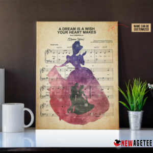 Cinderella A Dream Is A Wish Your Heart Makes Sheet Music Poster Canvas 5