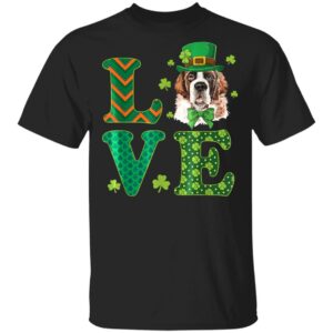 Cute Love Saint Bernard St. Patricks Day Dog Dad Mom T-Shirt, Long Sleeve, Hoodie