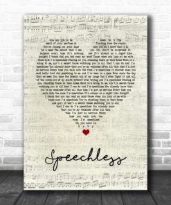 Dan Shay Speechless Script Heart Song Lyric Quote Poster Canvas 1