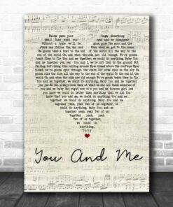 Dave Matthews Band You And Me Script Heart Song Lyric Quote Poster Canvas 2