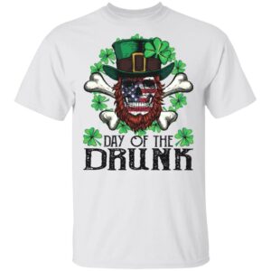 Day of The Drunk American Flag Skull Patrick’s Day Shirt