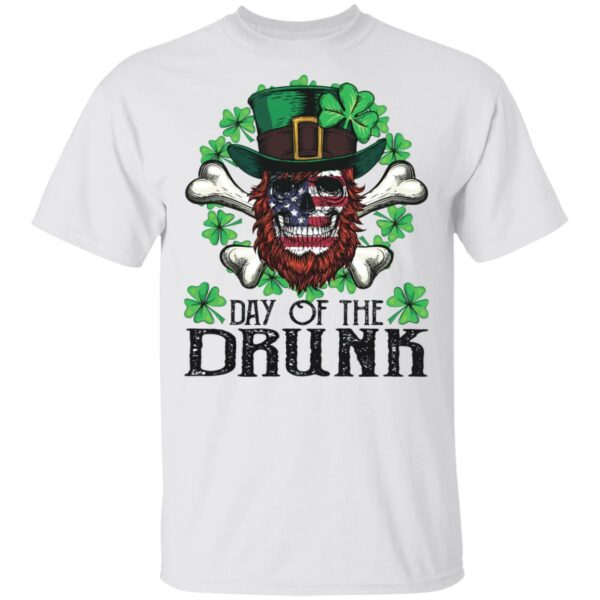 Day of The Drunk American Flag Skull Patrick’s Day Shirt