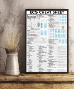 ECG Cheat Sheet Cardiologist Poster, Canvas 2 ECG Cheat Sheet Cardiologist Poster Canvas 3