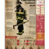 Firefighter Turnout Gear Firefighter Knowledge Vintage Poster, Canvas