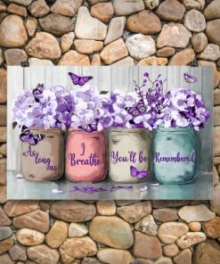 Floral Butterfly As Long As I Breathe Youll Be Remembered Poster Canvas 2