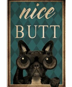 Frenchie Bulldog Nice Butt Vintage Poster Canvas 1