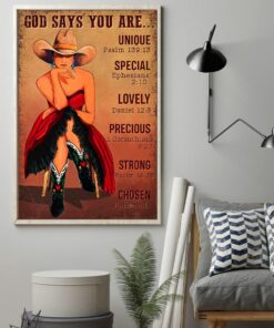 God Says You Are Unique Special Lovely Precious Vintage Poster Canvas 1