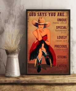 God Says You Are Unique Special Lovely Precious Vintage Poster, Canvas 2 God Says You Are Unique Special Lovely Precious Vintage Poster Canvas 3