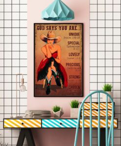 God Says You Are Unique Special Lovely Precious Vintage Poster, Canvas 3 God Says You Are Unique Special Lovely Precious Vintage Poster Canvas 4