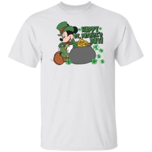 Green Mickey Mouse Happy St Patrick’s Day Gold Coin Shirt