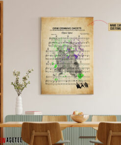 Grim Grinning Ghosts Sheet Music Haunted Mansion Hitchhiking Ghosts over Poster Canvas 4