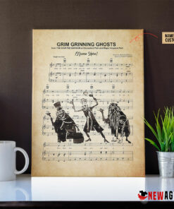 Haunted Mansion Hitchhiking Ghosts over Grim Grinning Ghosts Sheet Music Poster Canvas 1