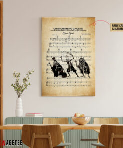 Haunted Mansion Hitchhiking Ghosts over Grim Grinning Ghosts Sheet Music Poster Canvas 4