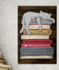 I Love Book and Cat Canvas, Poster 2 I Love Book and Cat Canvas Poster 3