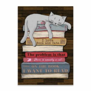 I Love Book and Cat Canvas Poster 4