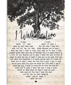 Johnny Cash I Walk The Line I Keep Closer Watch On This Heart Of Mine Poster Canvas 1