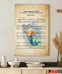 King Triton The Litte Mermaid The World Above Sheet Music Poster Canvas 1