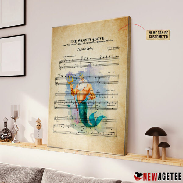 King Triton The Litte Mermaid The World Above Sheet Music Poster Canvas