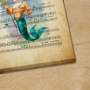 King Triton The Litte Mermaid The World Above Sheet Music Poster Canvas 3