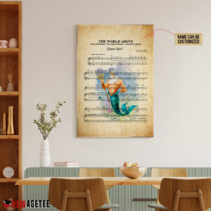 King Triton The Litte Mermaid The World Above Sheet Music Poster Canvas 4