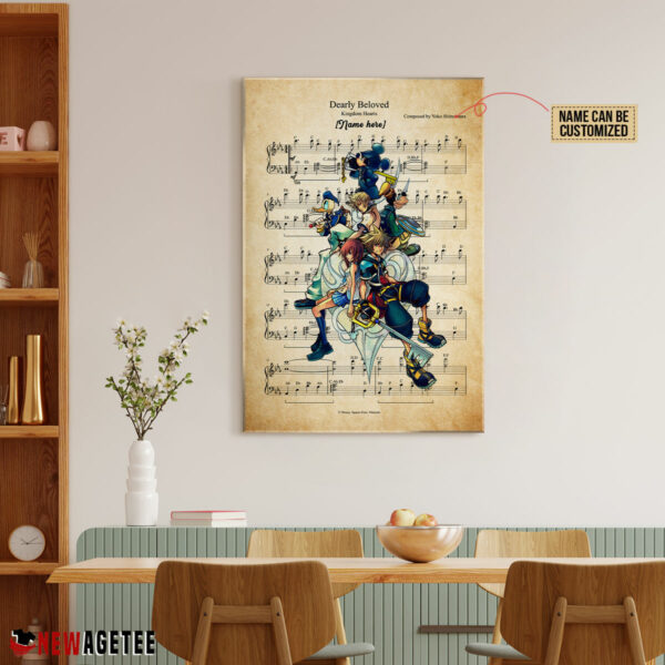 Kingdom Hearts Dearly Beloved Sheet Music Poster Canvas