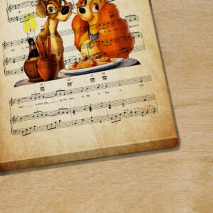 Lady and the Tramp Belle Note Sheet Music Poster Canvas 3