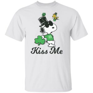 Leprechaun Woodstock Kiss Me Snoopy St Patricks Day Shirt