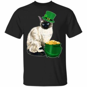 Lucky Siamese Cat St Patricks Day T-Shirt, Long Sleeve, Hoodie