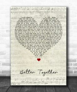 Luke Combs Better Together Script Heart Song Lyric Quote Music Poster Canvas 1