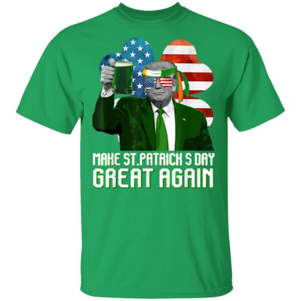 Make ST Patricks Day Great Again Trump Usa Flag Shamrock T-Shirt, Long Sleeve, Hoodie